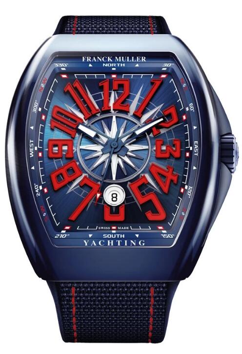 Franck Muller Vanguard Yachting Ceramic Replica Watch for sale Cheap Price V 45 SC DT YACHT CR BL (BL) Red